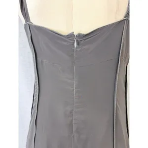 A Pea in the Pod Silk Maternity Dress L Charcoal Gray Empire Waist Cocktail thumbnail 7