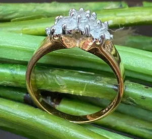 Vintage 18KGE Gold Electroplated CZ Cocktail Ring Size 8 thumbnail 2