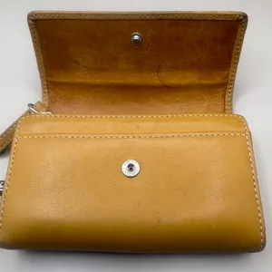 VTG Coach Leatherware Wallet Cardholder‎ Tan Zip Trifold Carabiner Y2K thumbnail 7