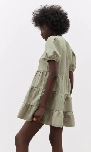 Zara Linen Blend Tiered Dress thumbnail 3