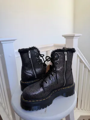 Dr. Martens Jadon Glitter Faux Fur Lined Platform Boots thumbnail 5