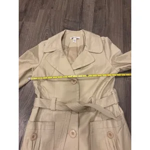 Kenneth Cole New‎ York Womens Beige Trench Coat Belted Double Breasted Size S thumbnail 6