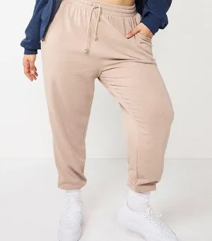 Womens SO Beige Joggers Sweatpant Size 3X THE FAVORITE JOGGER Side Pockets NEW thumbnail 1