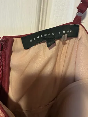 Endless Rose Burgundy Lace Floral tiered Dress thumbnail 2