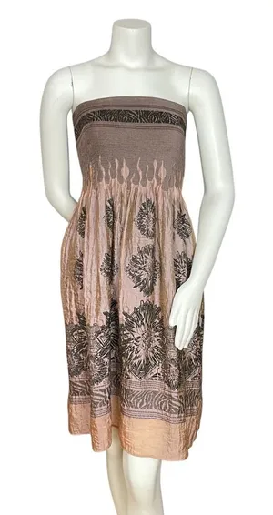 Anthropologie Lapis Convertible Dress Skirt Shirred Smocked Strapless‎ One Size thumbnail 1