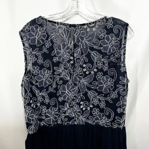 Candalite Plus Size 2X Formal Dress Navy Blue Floral Lace Tulle Prom Party‎ 760 thumbnail 6