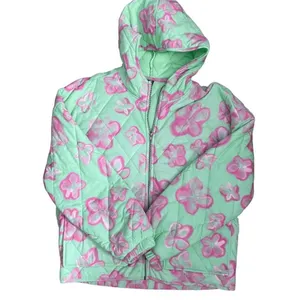 Wild Fable‎ Unisex Mint Green Floral Quilted Puffer Jacket Cozy Trendy Size L thumbnail 3