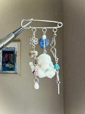 Handmade Czech glass beads mix bag charm👼🌀🩵 thumbnail 3
