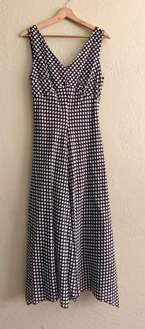 Paraphrase Brown land White Polka Dot Maxi Dress thumbnail 1