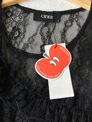 Cider dress women goth lace mini dress, black thumbnail 6