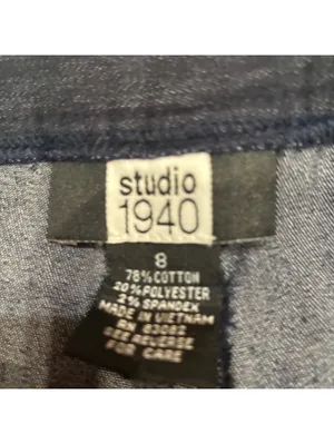 Studio 1940 Dark Blue Stretch Denim Look Mini Skort Utility Y2K Boho Size 8 thumbnail 2