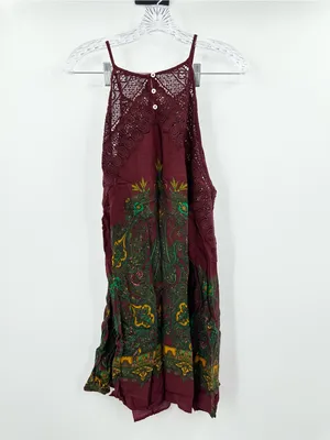 Free People Shea Mini Halter Paisley Print Mini Dress Size Large thumbnail 3