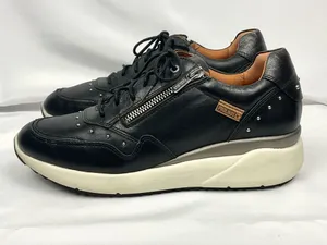 Pikolinos Sella Black Comfort Sneaker Leather Side Zip Studded Shoes EU Sz 39 thumbnail 1