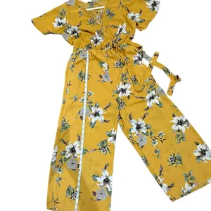 Romper Jumpsuit yellow floral size small by sienna sky perfect for fall w denim thumbnail 4