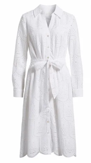 NWT Lilly Pulitzer White Eira Pineapple Eyelet Midi Shirtdress Cotton size 2 thumbnail 1