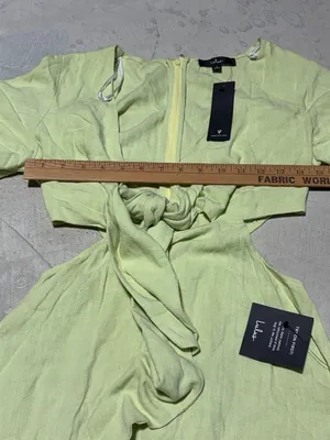 NWT Lulus summer journey Lime Green Tie-Front cutout Midi Dress small thumbnail 8