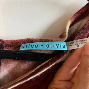 Alice + Olivia Dress Wmn M Burgundy Abstract Ruched Dolman Midi Artistic Modern thumbnail 8