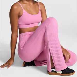 PINK - Victoria's Secret New SOFT SEAMLESS CABLE FLARE LEGGINGS‎ thumbnail 1