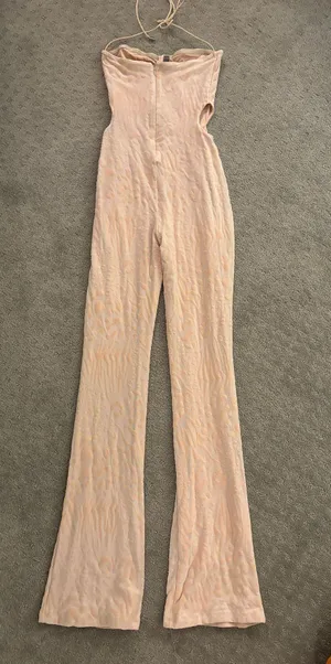 Generation Outcast Clothing White Mesh Jumpsuit With Cutouts thumbnail 5