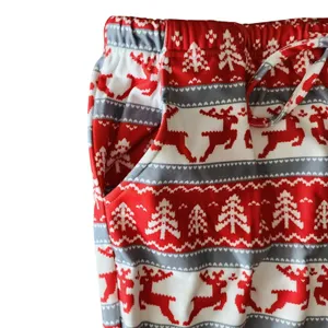 NWT Spark Paws Pajama Pants Unisex Large Red Reindeer Fair Isle Festive Pajamas thumbnail 2