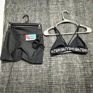 JESFER Activewear Set Shorts & Sports Bra Women’s Size S NWT(A229)&✨ thumbnail 5