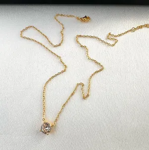 Adjustable Chain CZ Cubic Zirconia Pendant Necklace for Women thumbnail 6