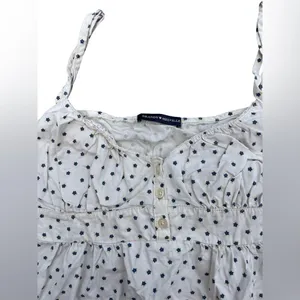 Brandy Melville Mini Sun Dress White With Blue Flowers thumbnail 7