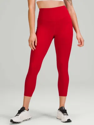 Lululemon Base Pace High Waisted Dark Red 23" Leggings Size 8 thumbnail 1