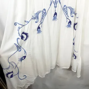 Free People Medium Slip Dress Adelaide Festival White Blue Floral Boho Mini 195‎ thumbnail 7