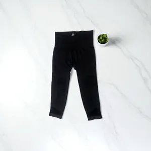 Gymshark Cropped Leggings‎ Black High Waisted Workout Gym Activewear Size 4 thumbnail 3