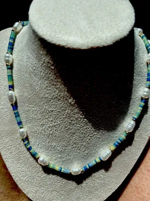 J CREW Iridescent Multi Green‎ Seed Pearl Beads Short Necklace NWT new 💗963 thumbnail 1