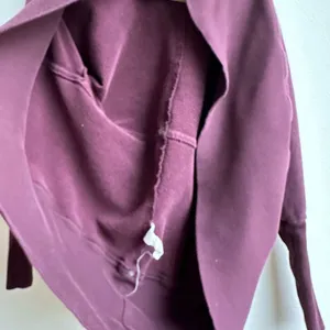 Aritzia Wilfred Diderot Cocoon Cardigan Maroon Purple Open Front Size XS thumbnail 5