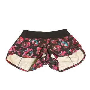 Lululemon Speed Shorts Mini Midnight Bloom Deep Fuschia/Black 2.5" Size 2 thumbnail 2