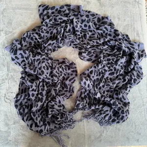 Blue and Purple Leopard Print‎ Scarf thumbnail 1