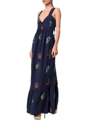 Nordstrom CIEBON Trina Embellished Cotton Maxi Dress Medium New With Tags thumbnail 4