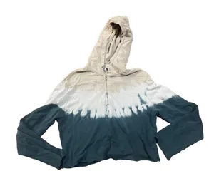 Wildfox tan, white, teal cropped hoodie M‎ thumbnail 1