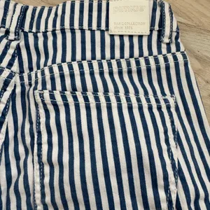 Pimkie Striped Straight Leg Jeans - Blue and White thumbnail 4