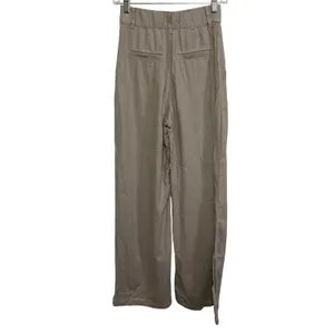 Abercrombie & Fitch Linen Blend Wide Leg Pants Taupe Mauve XS High Rise Trousers thumbnail 5