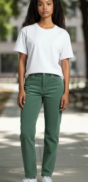Levis Vintage‎ Y2K Green Corduroy Straight-Leg Button Fly Pants thumbnail 1