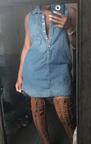 Oversized Denim Dress Blue Size M thumbnail 3