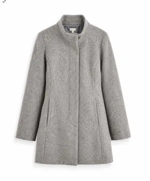 J.Crew Wool Blend Coat Size 10 Gray Zip Front Funnel Neck Jacket thumbnail 1