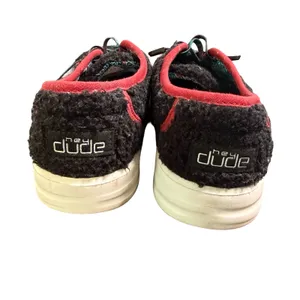 Hey Dude Karina Sherpa Moonless Sangria Black Red Sneakers 12221120 Womens 9 thumbnail 2
