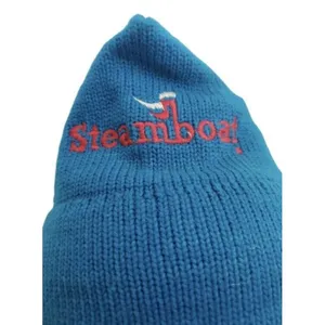 Vintage 1990's Steamboat Ski Resort Hat Cap Nylon Beanie Toque Teal Embroidered thumbnail 4