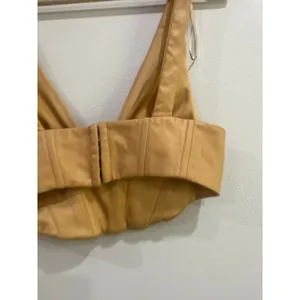 Zara Tan Faux Leather Corset Bustier Crop Top Going Out Size‎ Medium thumbnail 8