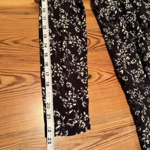 Garnet Hill Dress 10 Black‎ Floral Baby Doll Pockets Drop Waist Long Sleeve EUC thumbnail 10