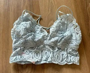 VS Pink Lace Light Blue Bralette Size M thumbnail 1