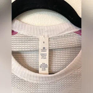 lululemon White and Purple Swiftly Tech Long-Sleeve Shirt Size 6 thumbnail 3