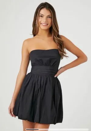 Forever 21 Women’s Strapless black mini dress size Large New with tags thumbnail 1