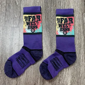 Purple & Black 2017 Far Westerns Volleyball Crew Socks thumbnail 2