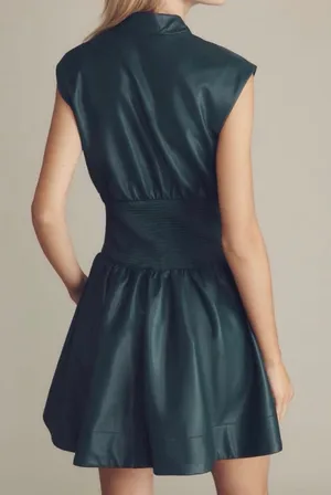 Anthropologie The Tommie Faux Leather Front-Zip Mini Shirt Dress, Size XL thumbnail 5